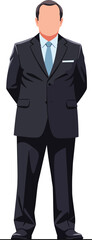 Fototapeta premium Professional Man in Dark Suit and Light Blue Tie.