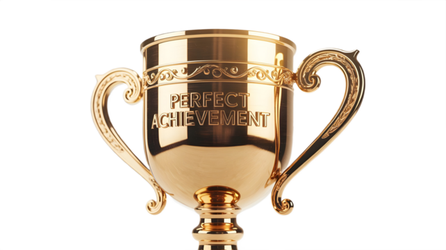 A golden trophy symbolizing perfect achievement.