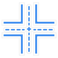 Obraz premium Crossing Road icon style