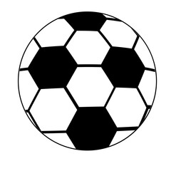 Classic black and white soccer ball on white background