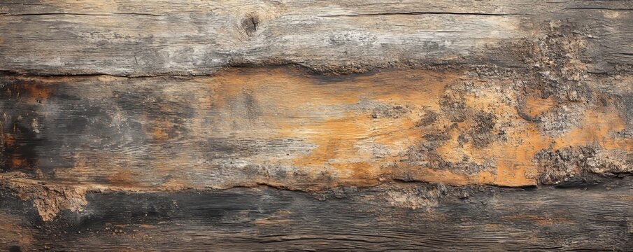 Old wood texture, emphasizing the aged appearance and natural grain of the surface, perfect for rustic and vintage design concepts, Generative AI