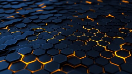 Dark hexagonal abstract background technology