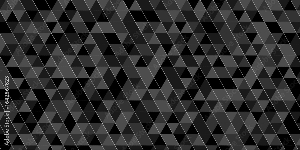 Poster geometric black and gray cube square low polygon texture wallpaper. abstract surface creative diamon