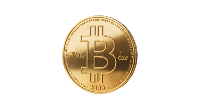 Golden Bitcoin Coin Representing Digital Currency and Financial Investment. - Powered by Adobe