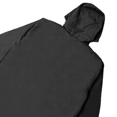 windproof hooded jacket (parka), half zip hoodie technical, Blank black windbreaker mock up, front...