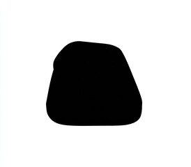 Solid black irregular shape, resembling a rock or gemstone