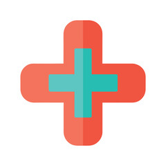 Obraz premium red cross on white background