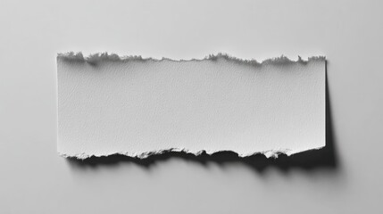 Torn Piece Of White Paper On Gray Background