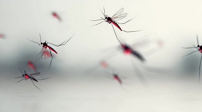 Multiple Mosquitoes in Flight