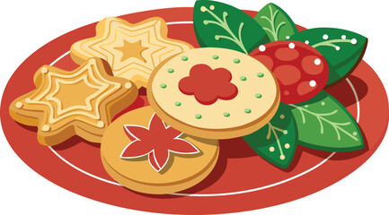 Festive Holiday Cookies Decorative Plate.