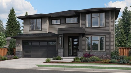 Modern two-story home exterior design.