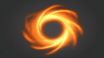Abstract swirling vortex of orange-yellow light against a dark gray backdrop