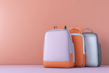 modern factory producing stylish school backpacks equipped with ai assistants for active students