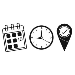 Obraz premium Doodle icons representing calendar date time and location for planning and scheduling