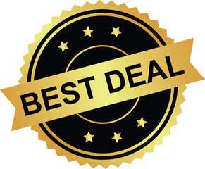 gold best deal stamp seal vector for promotional offers and retail marketing