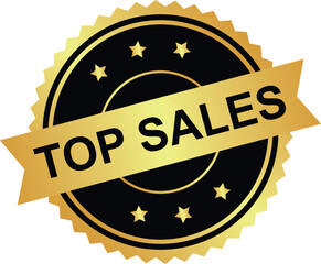 gold top sales stamp seal vector for premium promotion and marketing designs