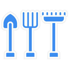 Garden Tools Vector Icon Style