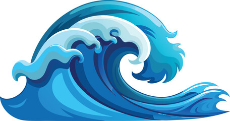 Realistic Ocean Wave Vector Background.
