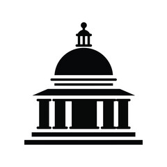 Government building silhouette capitol dome courthouse icon public administration symbol vector graphic