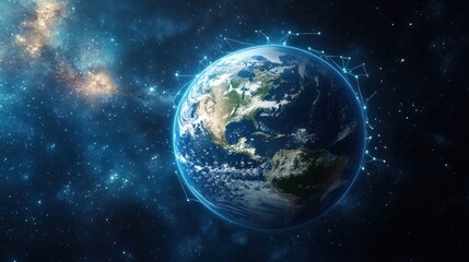 Fototapeta premium Earth in space, network