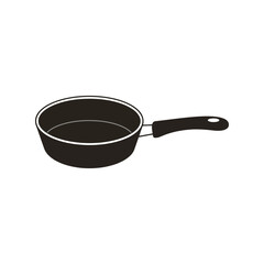 Black frying pan vector illustration kitchen cookware cooking utensil stovetop pan culinary equipment isolated graphic