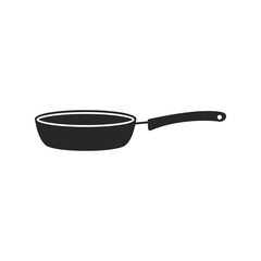 Black frying pan vector illustration cooking utensil kitchenware chef tool isolated eps graphic