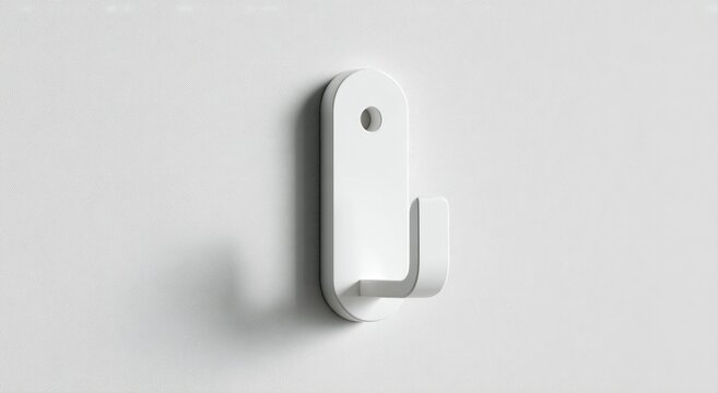 Single white wall hook