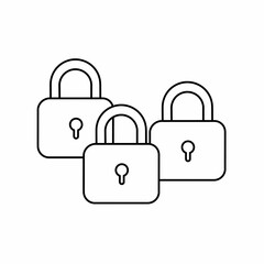 Padlock vector icon with outline. Padlock symbol. Vector icon.