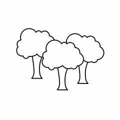 Tree vector icon with outline. Tree symbol. Vector icon.