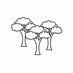 Tree vector icon with outline. Tree symbol. Vector icon.