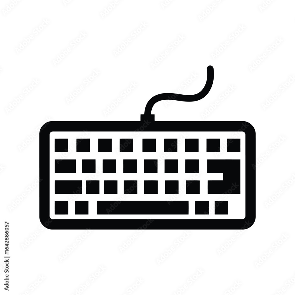 Fototapete black computer keyboard vector illustration typing input device technology equipment digital communi