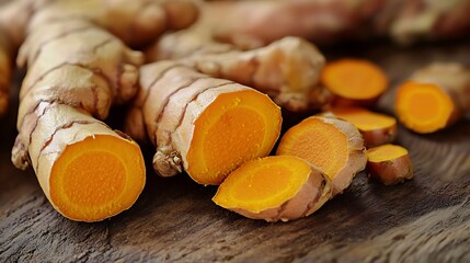 Fresh turmeric root offers vibrant color and potential health benefits for culinary and wellness applications