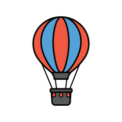 Obraz premium Colorful hot air balloon adventure travel sky transport leisure flight aviation icon isolated vector graphic