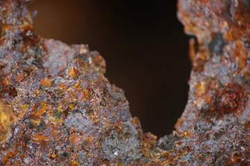 Macro texture of rusty metal surface as background
