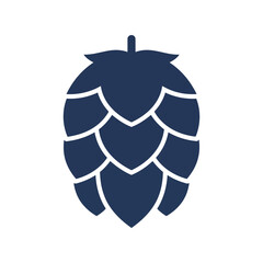 Dark blue hop cone vector illustration brewing ingredient craft beer element agriculture symbol isolated eps graphic