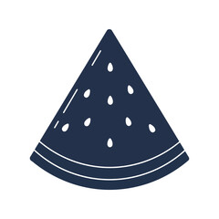 Dark blue watermelon slice illustration summer fruit healthy food sweet refreshment isolated vector graphic