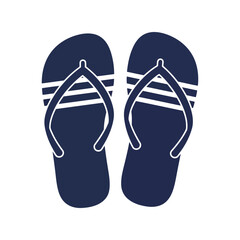 Navy blue flip flops vector illustration summer beach footwear casual sandals open toe shoes vacation accessory