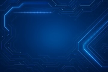 Futuristic Blue Technology Background with Circuit Lines and Digital Interface Design