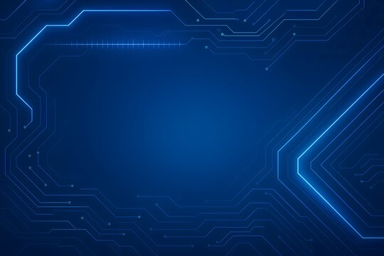 Futuristic Blue Technology Background with Circuit Lines and Digital Interface Design