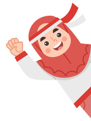 Illustration of girl Celebrating Indonesian Independence Day