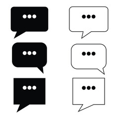 Set of speech bubble vector icons. Chat or message symbol. Think or speak icons.EPS10