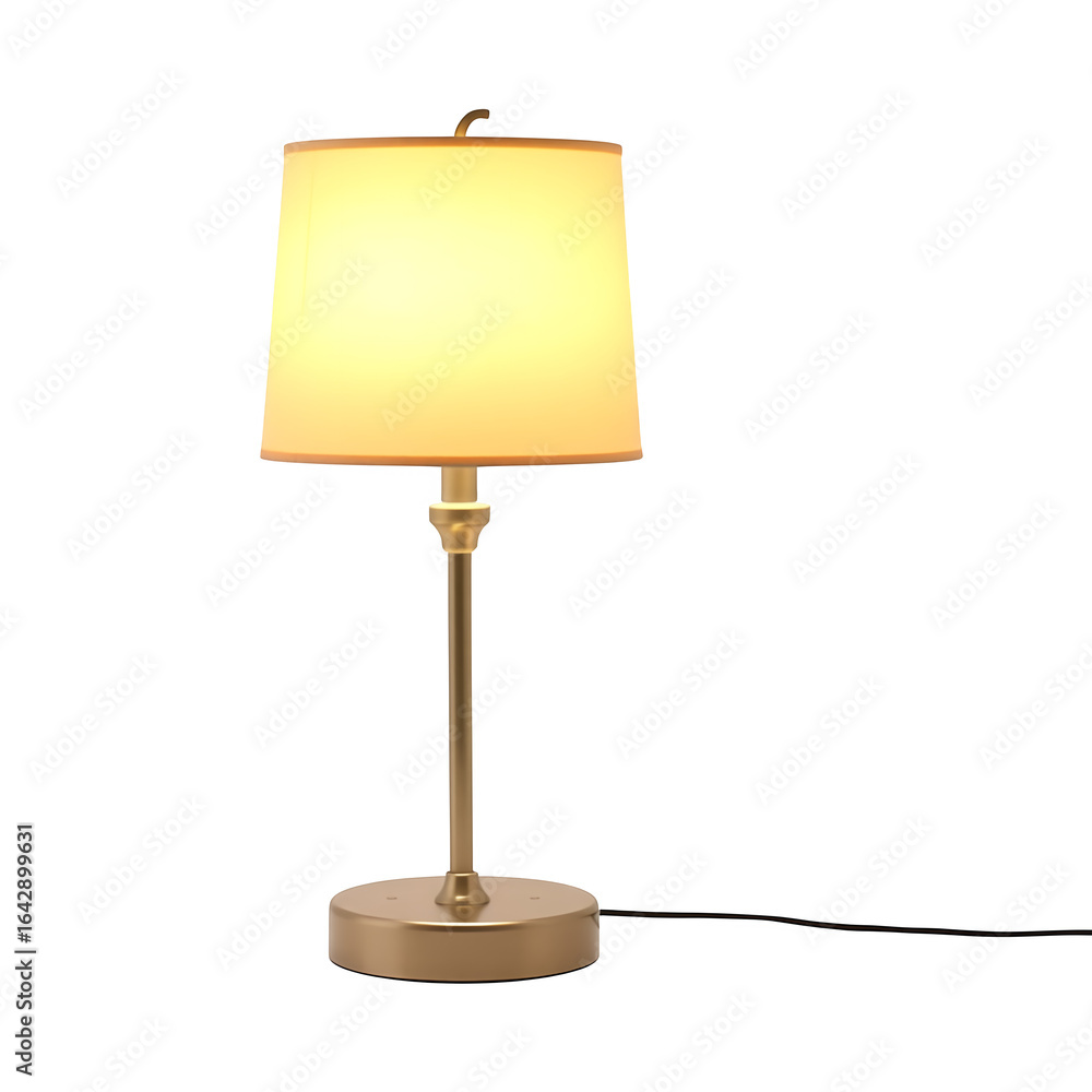 Poster illuminated modern desk lamp with a warm light creating a cozy atmosphere isolated on transparent ba