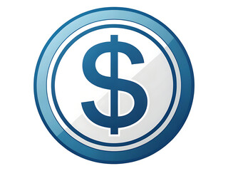 Obraz premium A Shiny Blue and White Coin with a Prominent Dollar Sign Symbolizing Finance and Economic Transactions