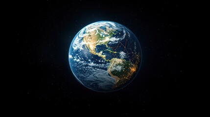 Earth, a vibrant sphere, in space