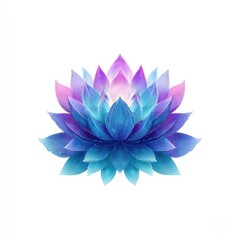 Fototapeta premium Vibrant, gradient lotus flower on white