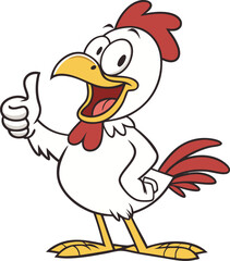 Cock illustration vector design in white background, Cock logo and icon design