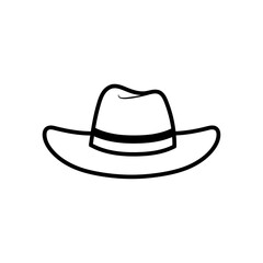 Cowboy stetson hat line art vector design template