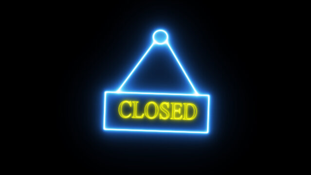 Neon sign declaring CLOSED evokes a sense of finality in dark isolation with a luminous