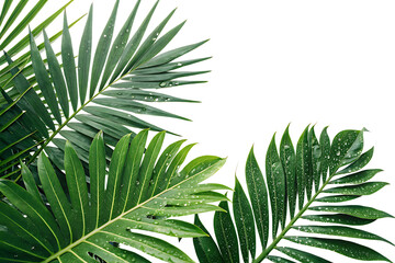 Fototapeta premium Leafy green plant with droplets of water on it