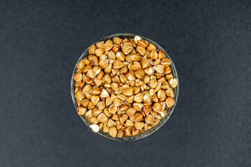 Organic dry buckwheat grains consisting of raw natural product
